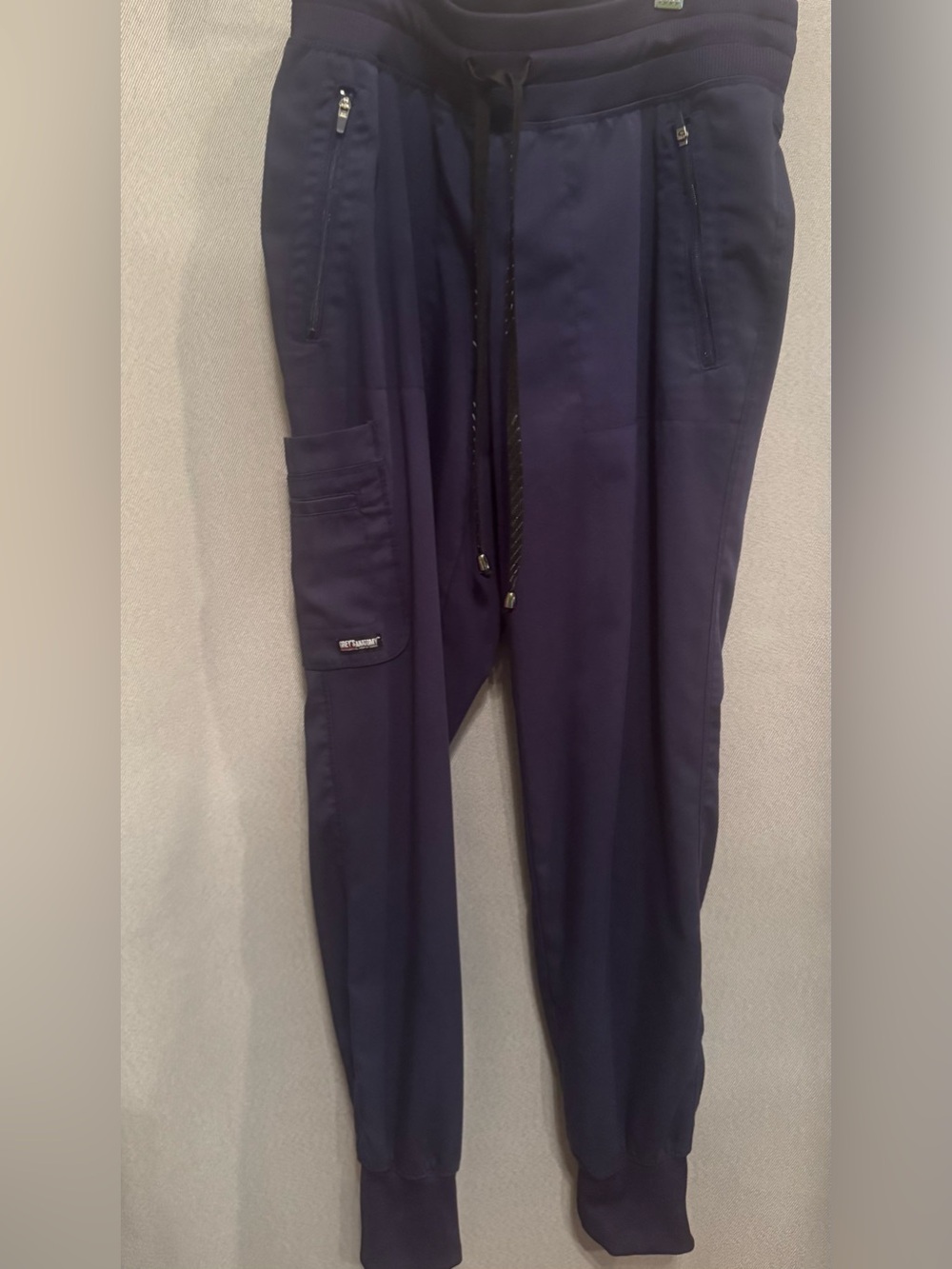 Grey's Anatomy Women’s Dark Navy Jogger Pants with Utility Pocket. XSP